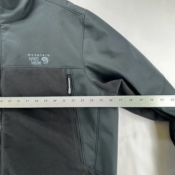 Mountain Hardwear Jacket Mens XL Mountain Tech II Soft Shell Fleece Gray Black - Picture 7 of 13